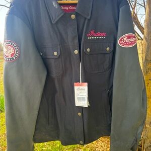 Women’s Indian Motorcycle NWT Jacket with Leather Sleeves